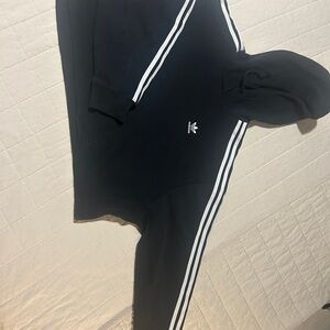 Adidas Black Hoodie with White Stripes